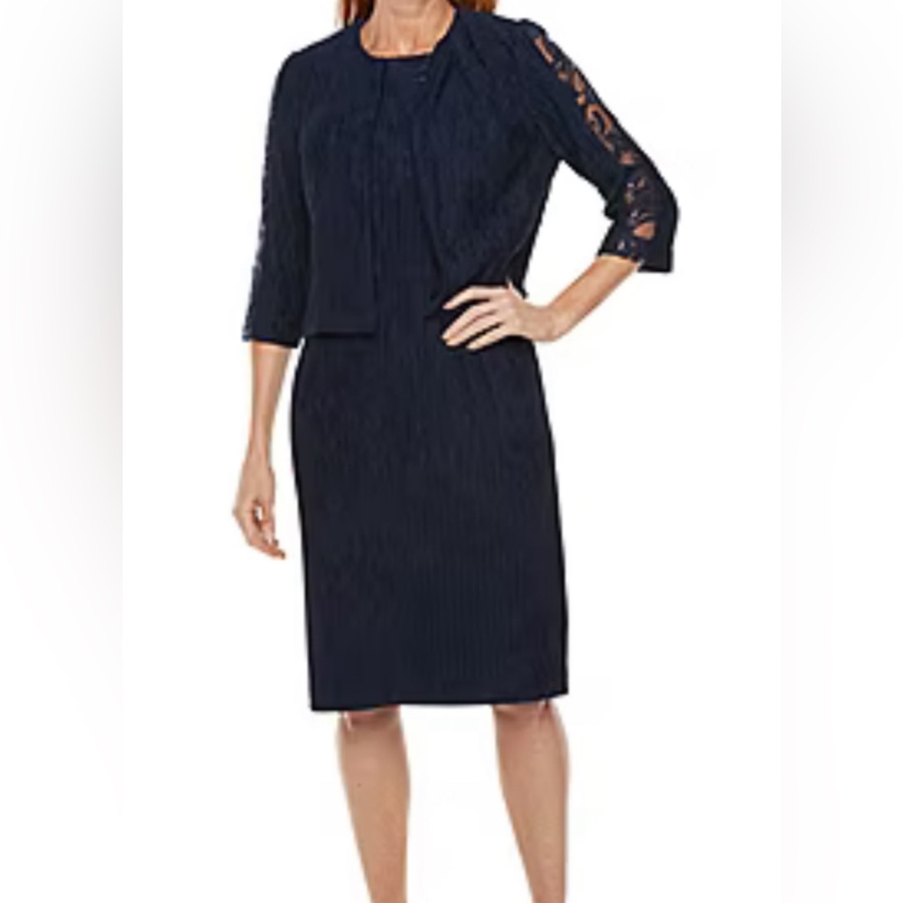 Chic Navy Blue Midi Dress